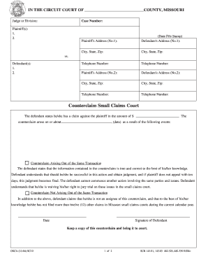 Petition Small Claims Court Missouri Courts  Form