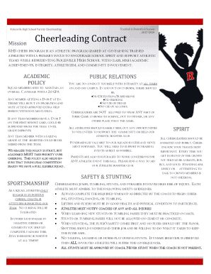 Cheer Contract Template  Form