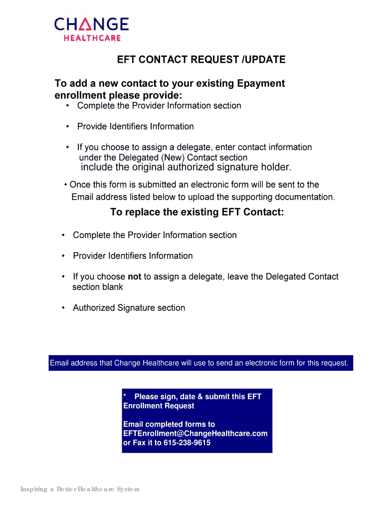 EFT CONTACT REQUEST UPDATE Fill Online, Printable, Fillable  Form