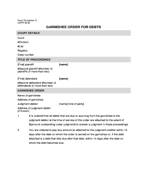 Garnishee Order for Debts Nsw  Form