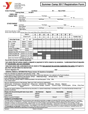  Summer Camp Registration Form Southeast Ventura County 2017