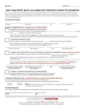  Post Baccalaureate ProgramAdmission Services 2019-2024