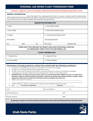 PERSONAL USE DRONE FLIGHT PERMISSION FORM