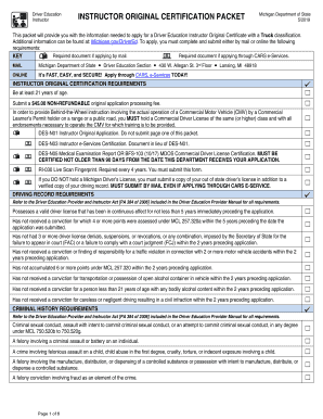  Original Application for Driver Education Instructor Certificate 2019