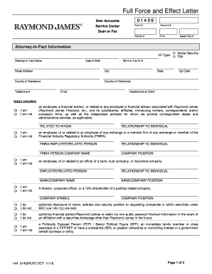 Full Force and Effect Letter  Form