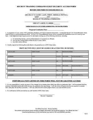 Recruit Training Command Guest Security Access Form