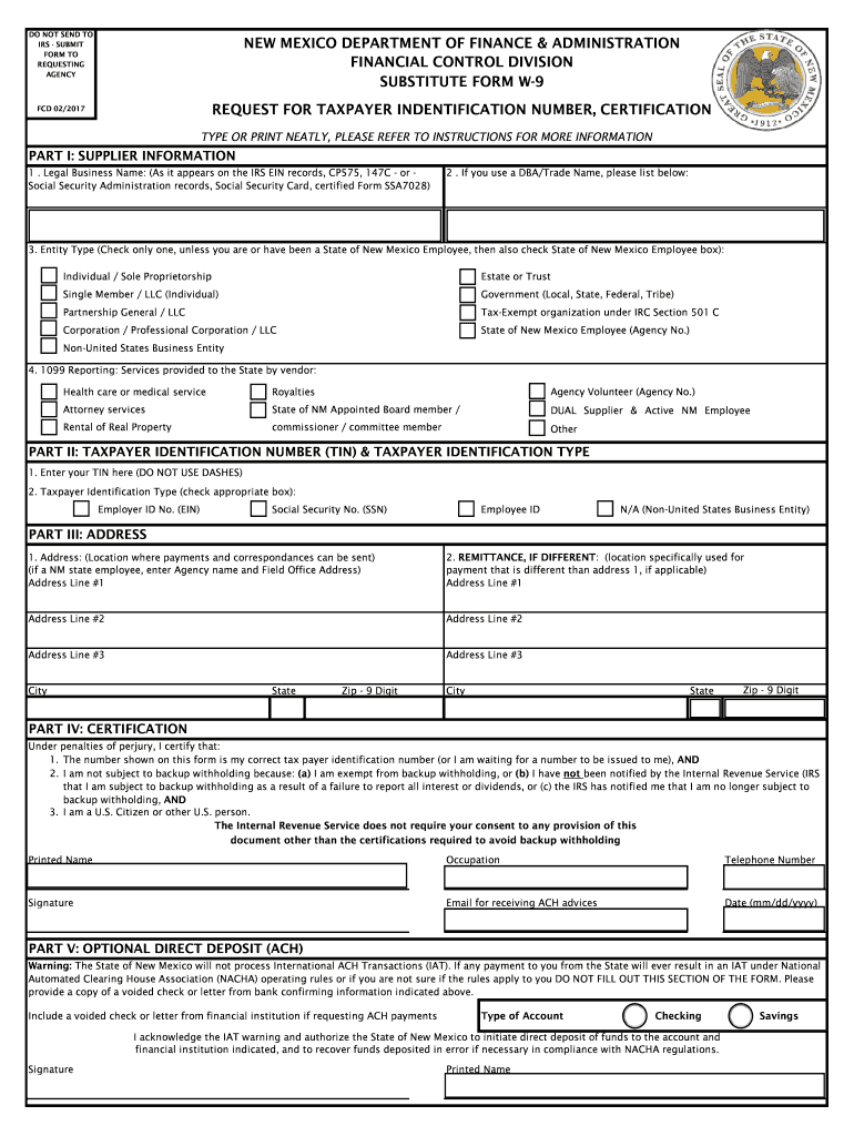 New Mexico W 9 Form