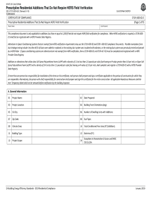  Prescriptive Residential Additions that Do Not Require HERS Field 2019-2024