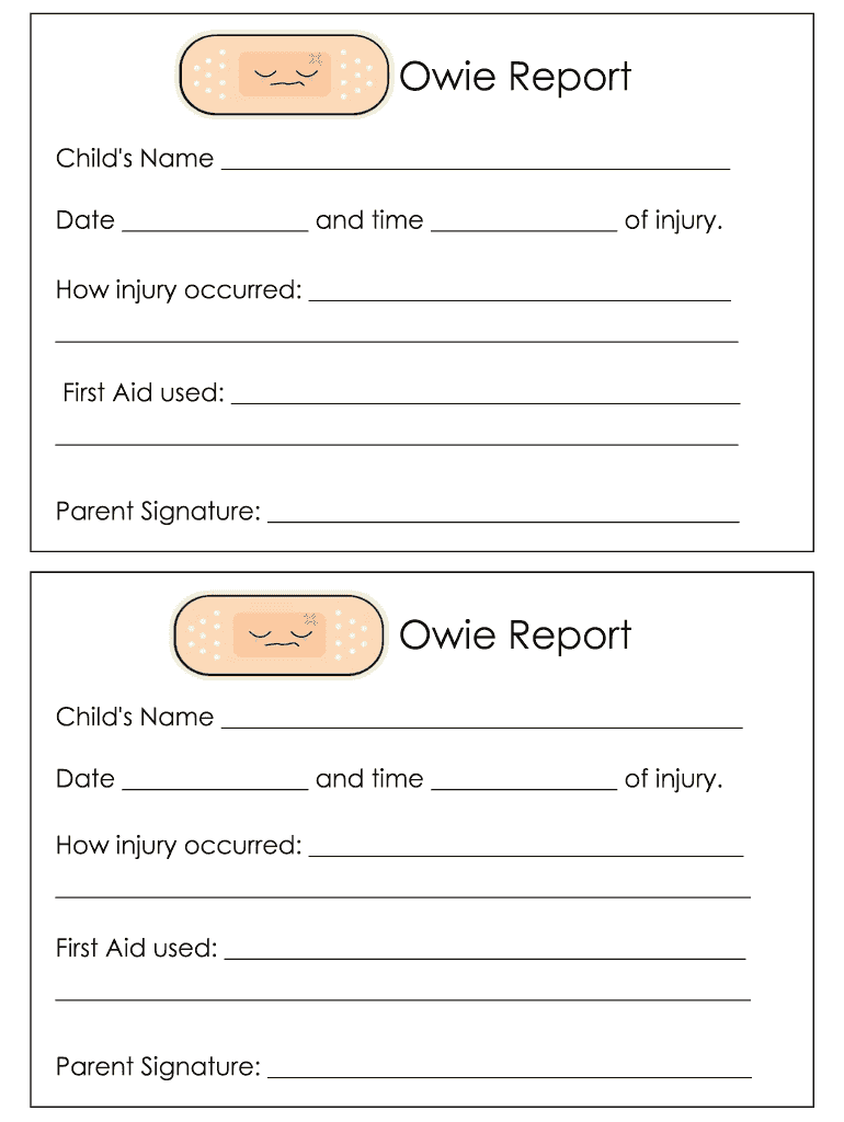 Owie Report  Form