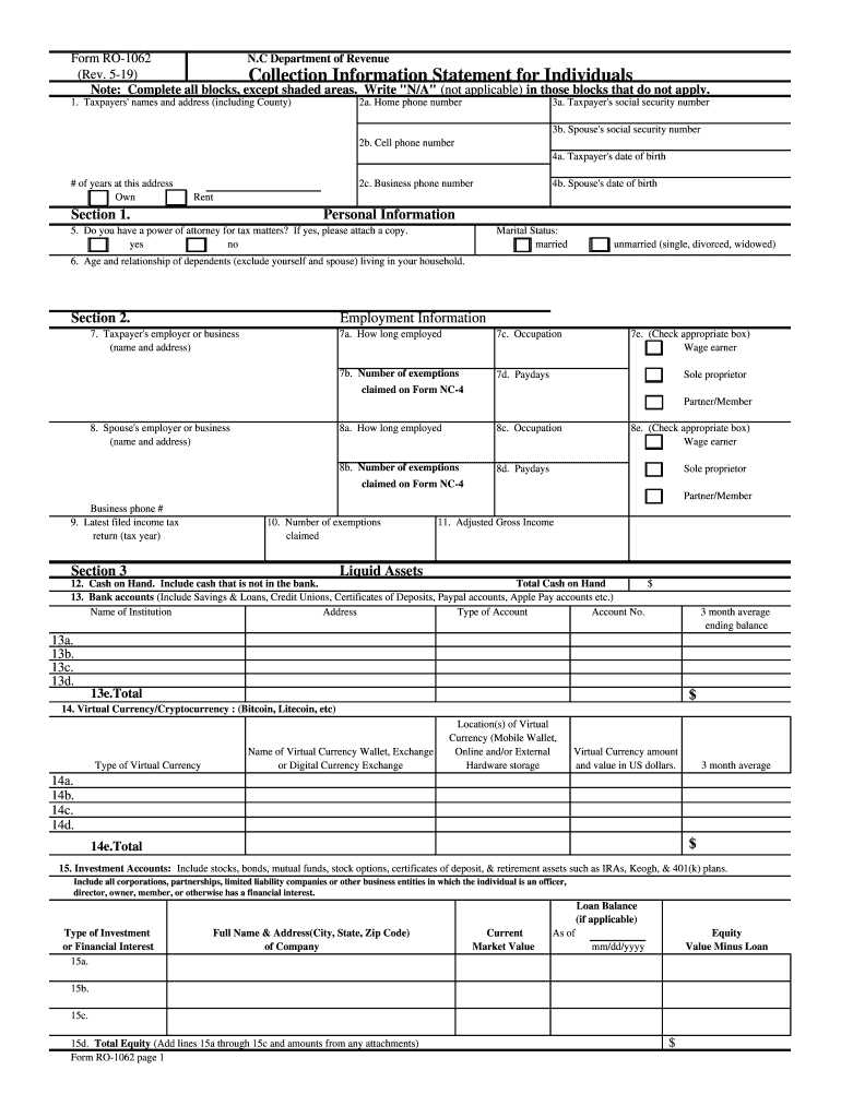  Ro 1062 Form Fill Out and Sign Printable PDF TemplateSignNow 2019-2024