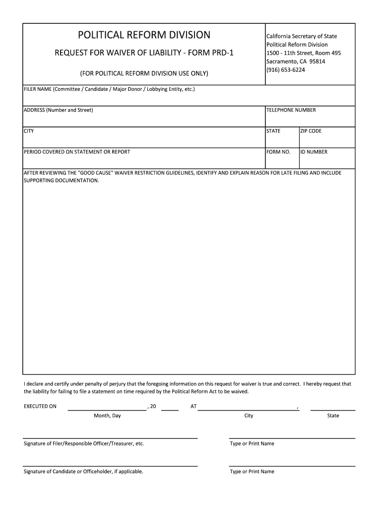  Fillable Online Form PRD 1 California Fax Email Print pdfFiller 2019-2024