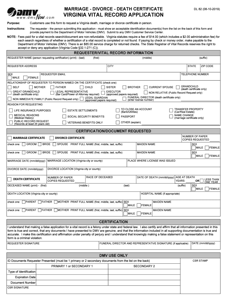  Virginia VA Vital RecordsOrder Certificates VitalChek 2019-2024