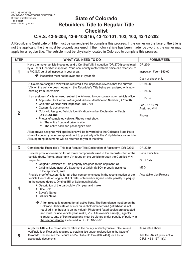 Colorado Dr 2186 Form