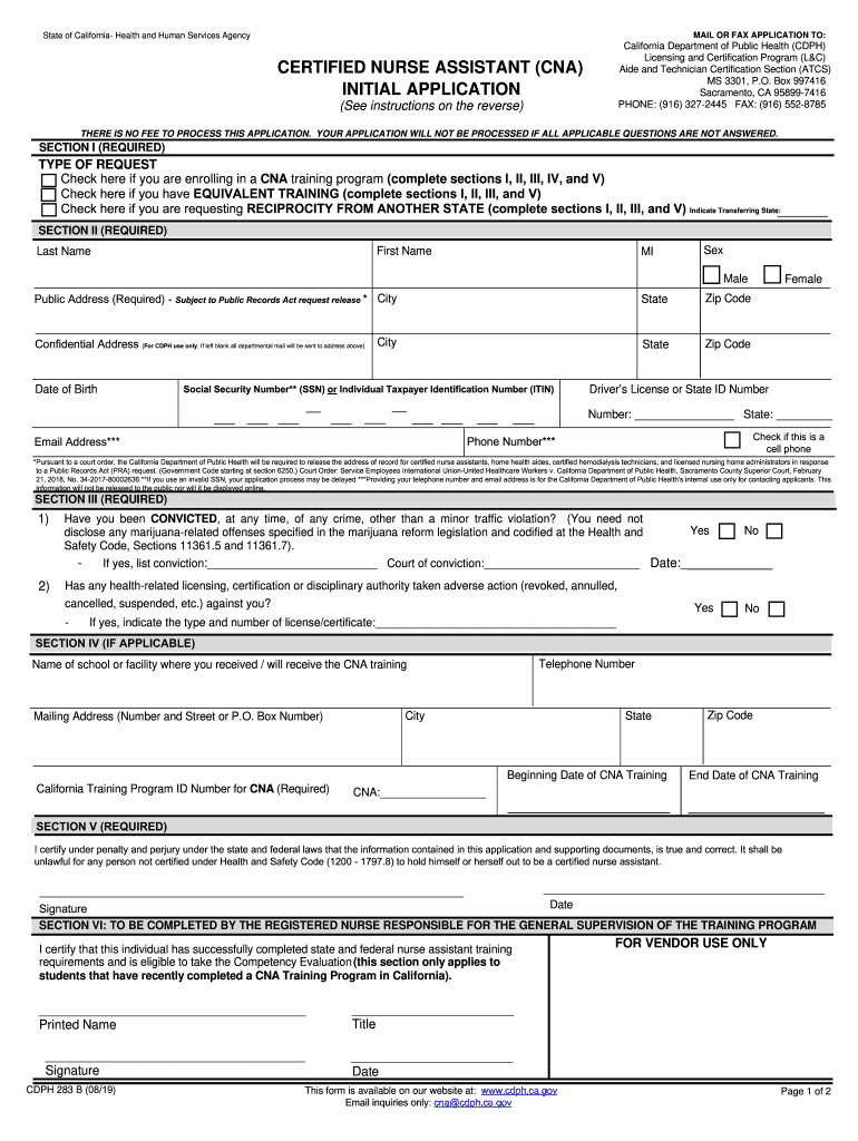  Cdph 283b 2019-2024