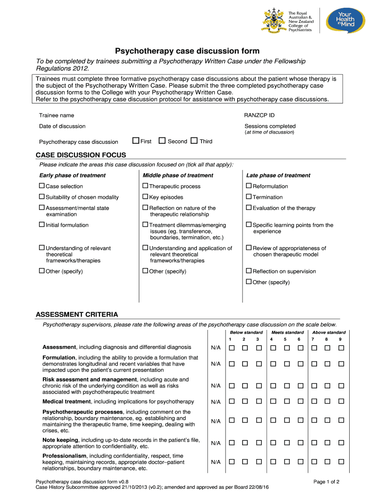  Psychotherapy Written Case Psychtraining Org 2016-2024