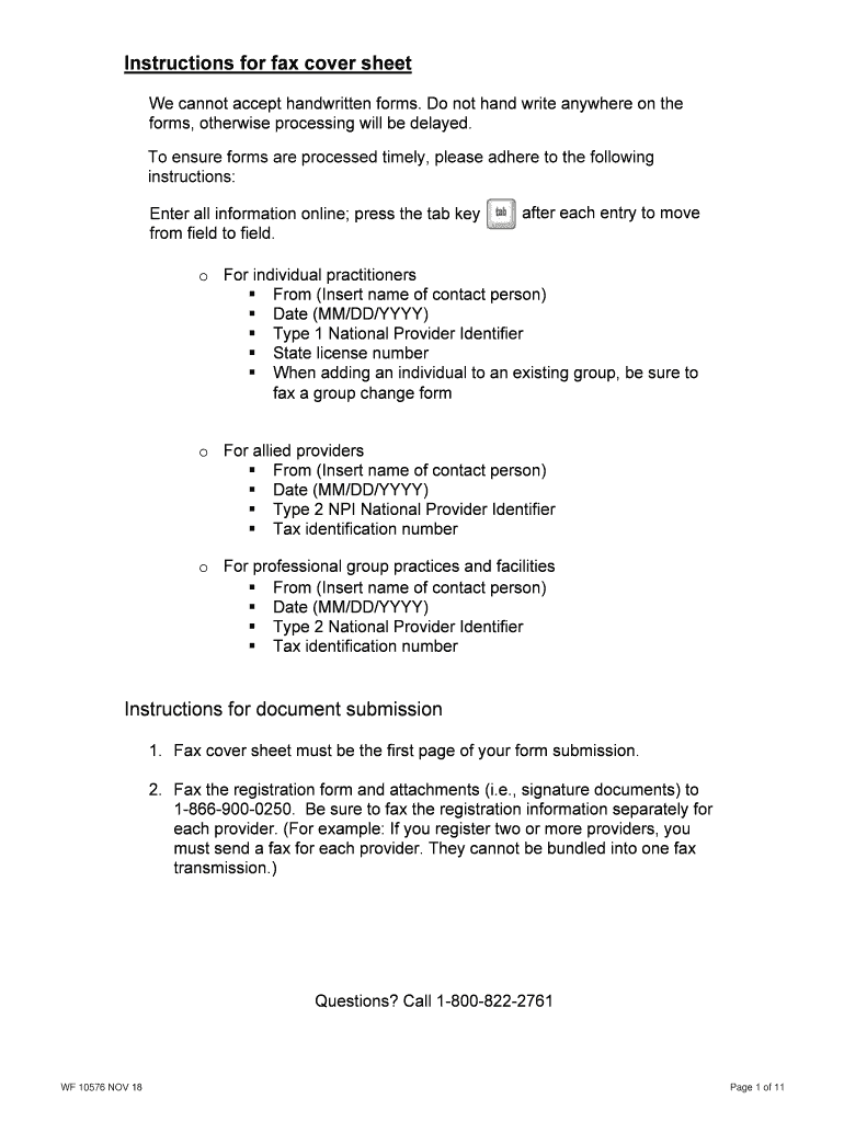  Instructions for Fax Cover Sheet When You Complete This Form Please 2018-2024