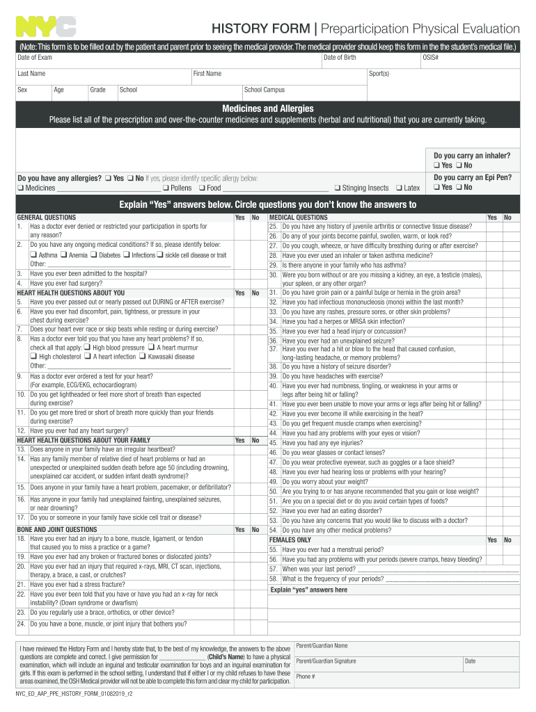  Physical Examination Form Oregon Gov 2019