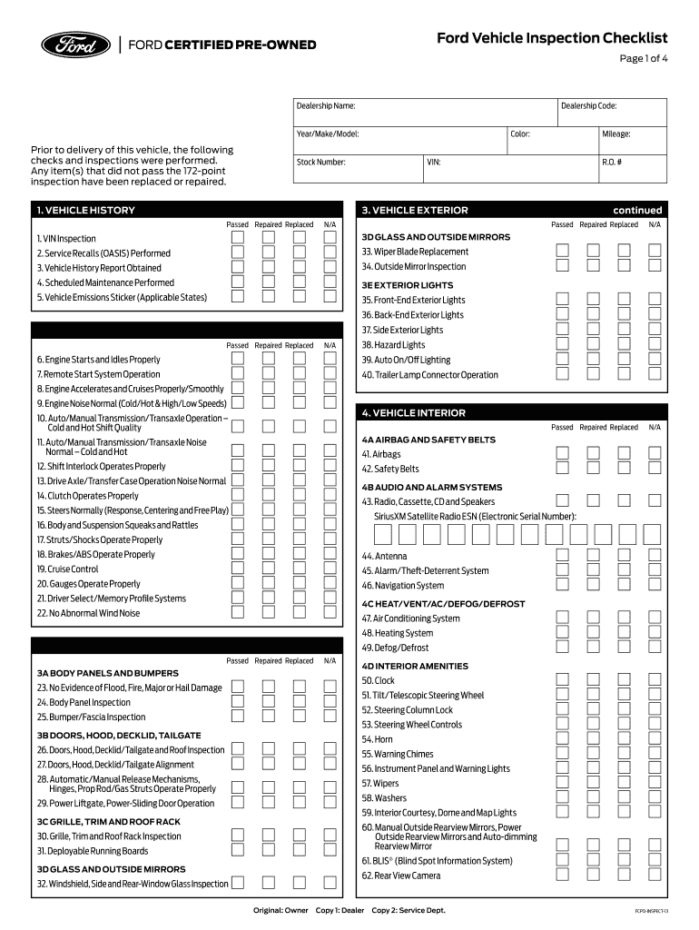 Maryland State Inspection Checklist PDF  Form
