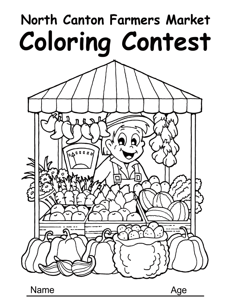 North Canton Farmers Market Coloring Contest Msgrille Com  Form