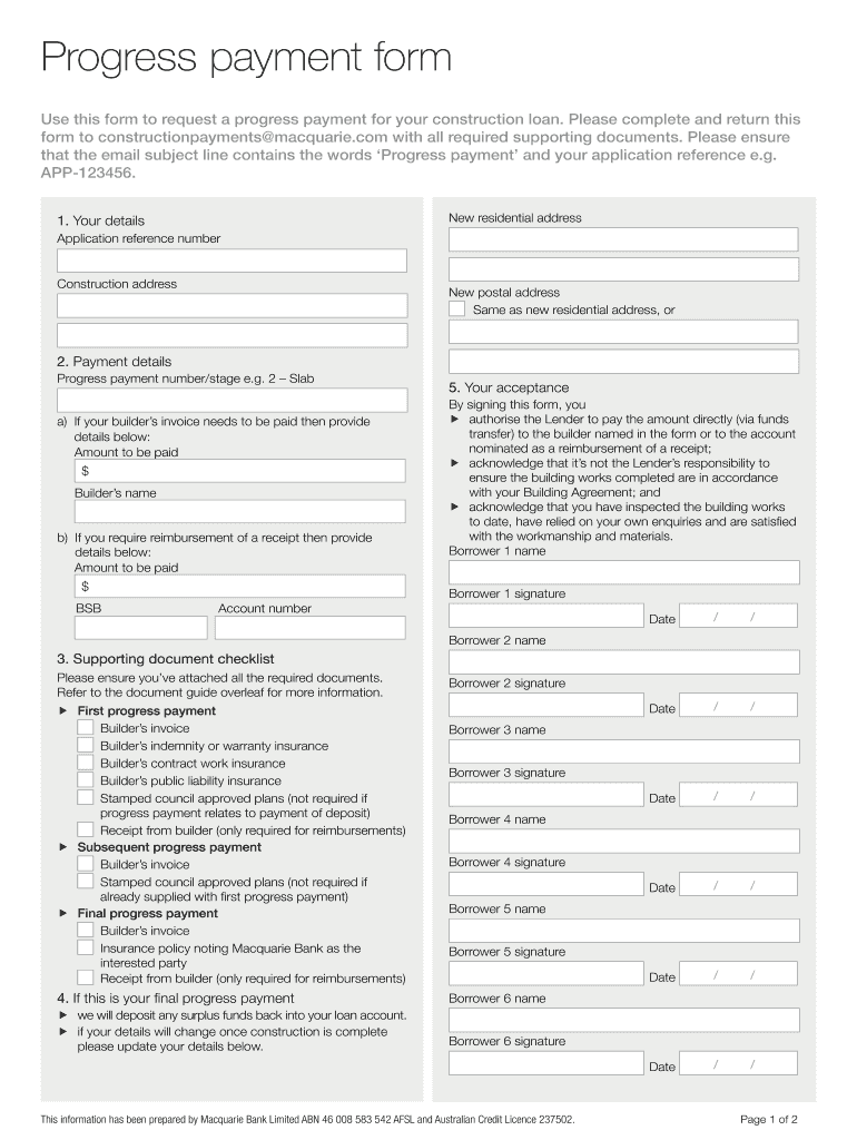  57574 MAC PROGRESS PAYMENT FORM 57574 MAC PROGRESS PAYMENT FORM 2019-2024