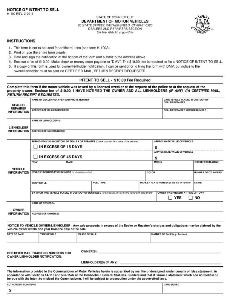 Ct H 100  Form