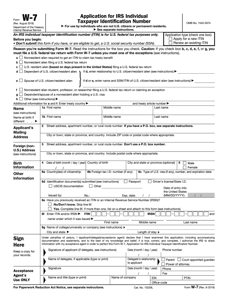  W7 Form 2019-2024