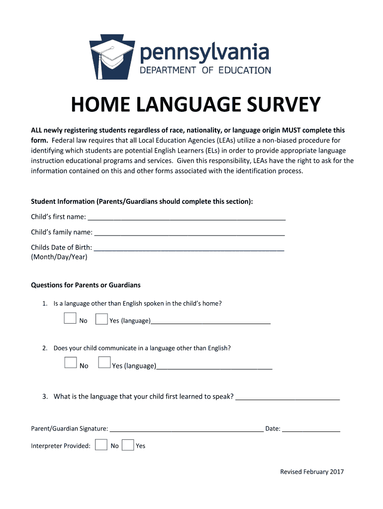 HOME LANGUAGE SURVEY Scschools Org  Form