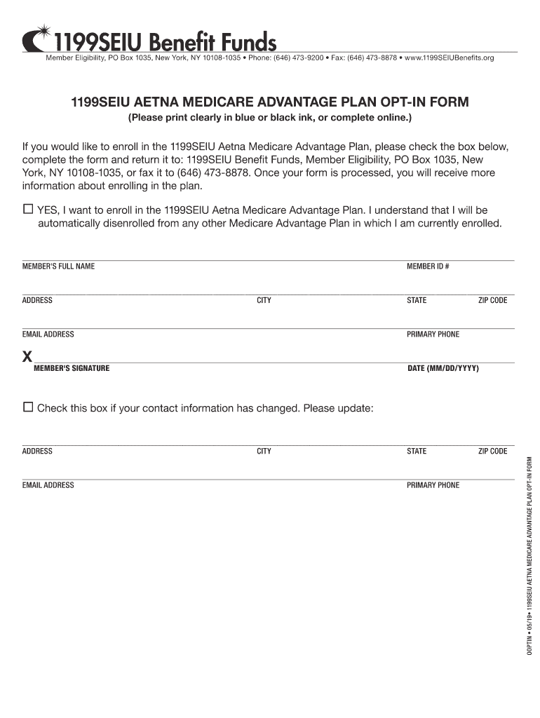 1199seiu Aetnamedicare Com  Form