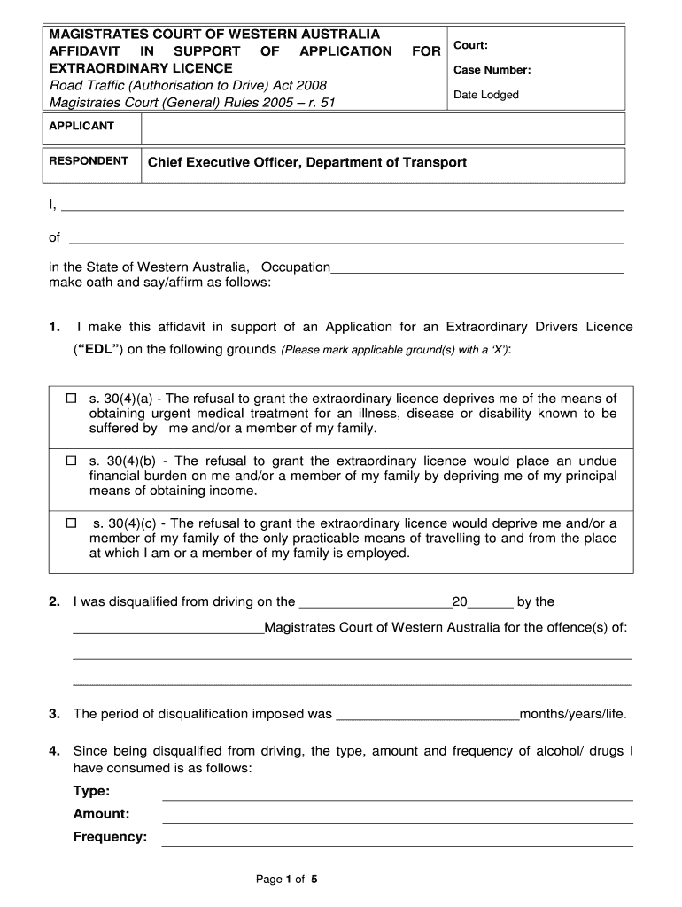 Extraordinary Licence Letter Employer Wa  Form