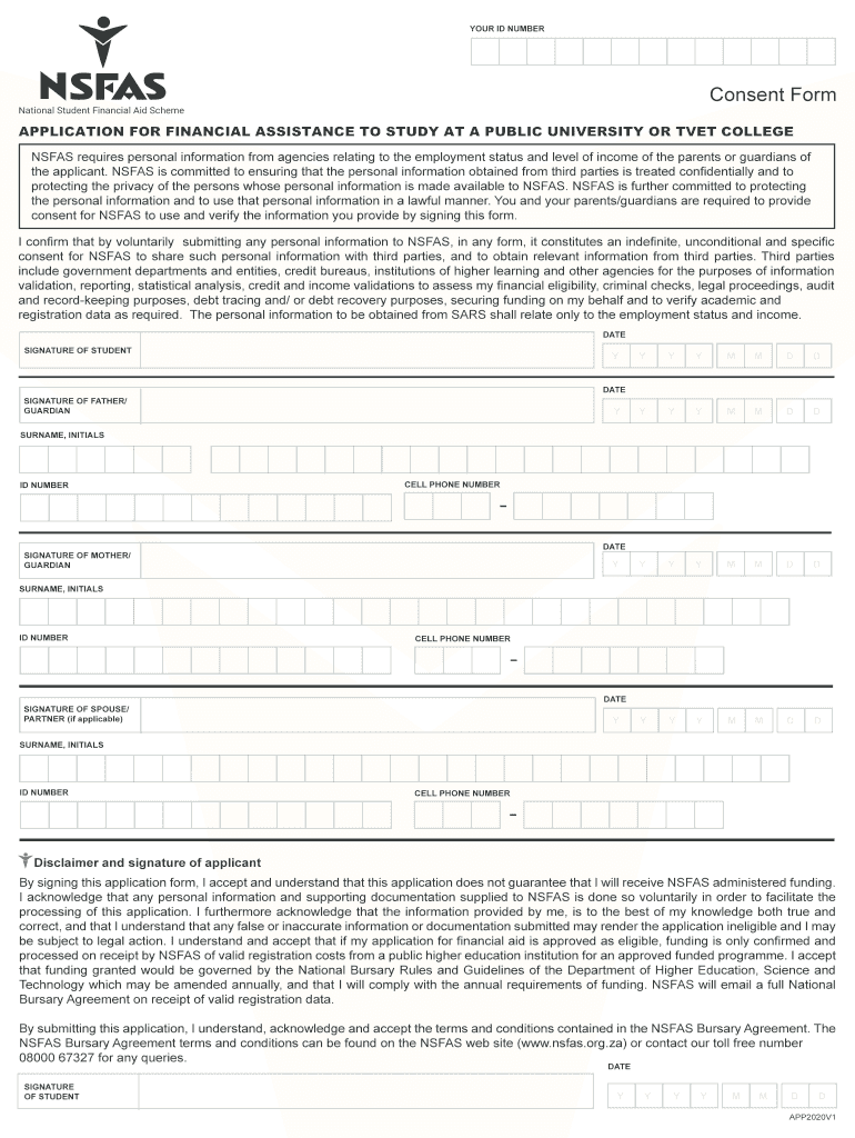 Nsfas Form Fill Out and Sign Printable PDF Template SignNow