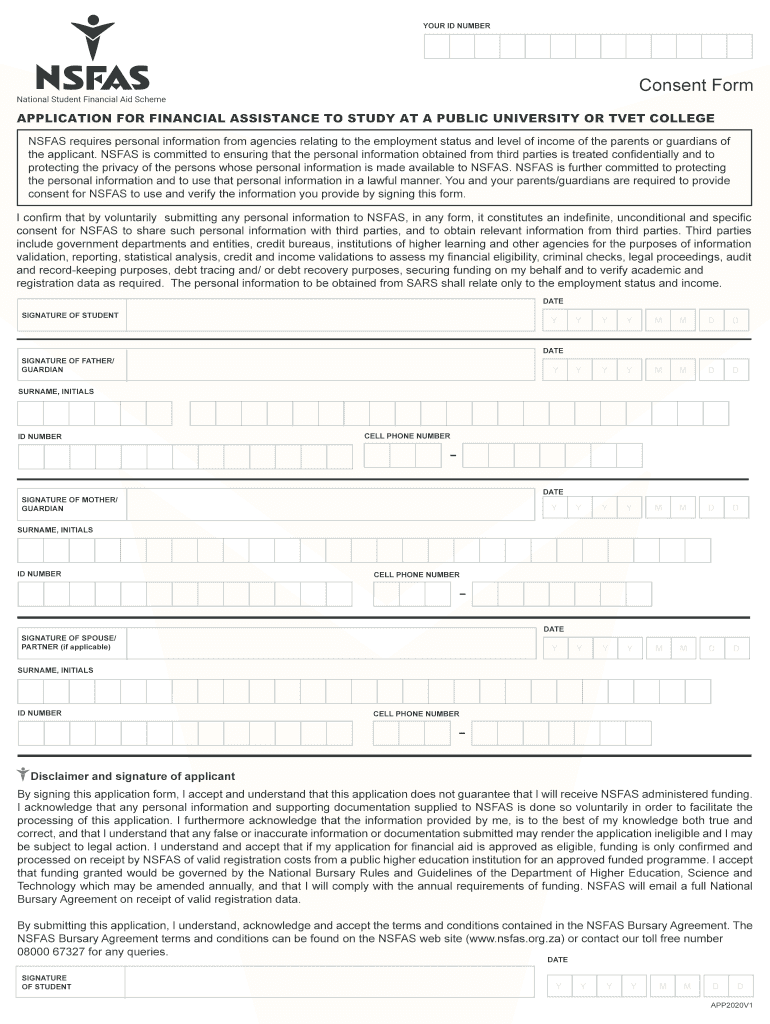 Nsfas Application Download  Form