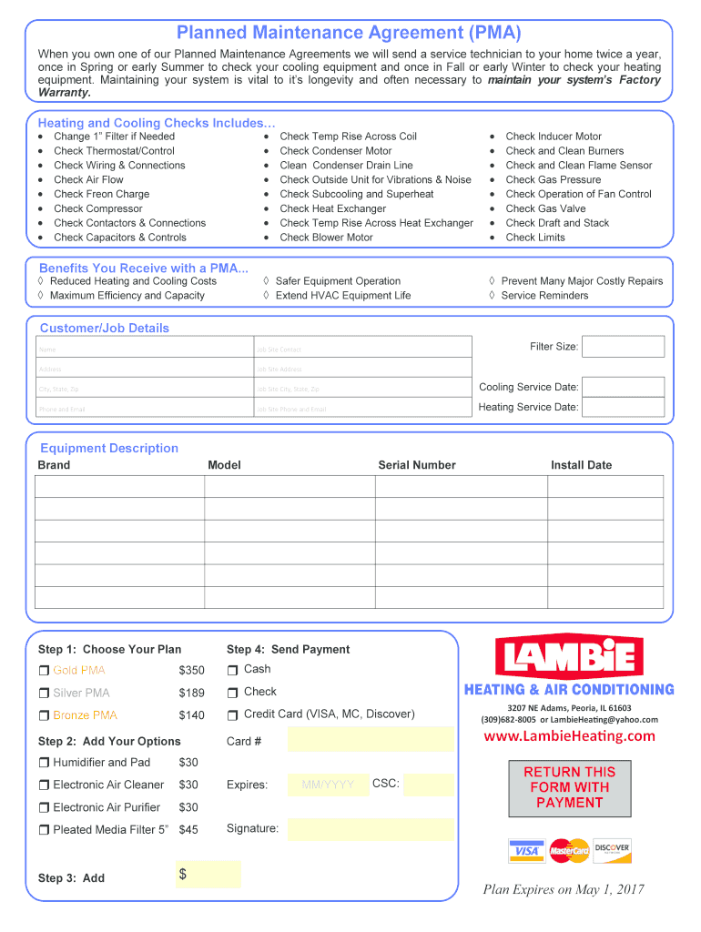  Hvac Maintenance Agreement PDF 2017