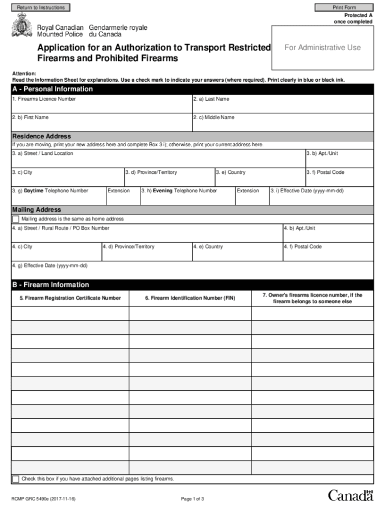  Information Sheet Application for an Authorization to Transport Restricted 2017-2024