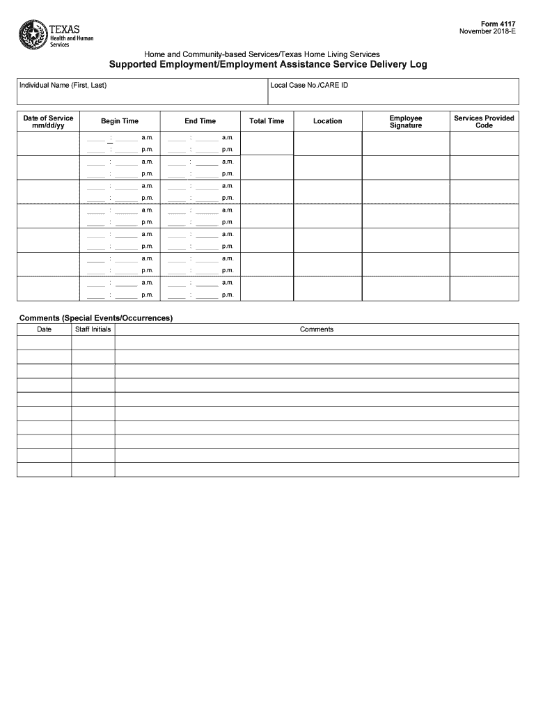  TX Form 4117 2018-2024