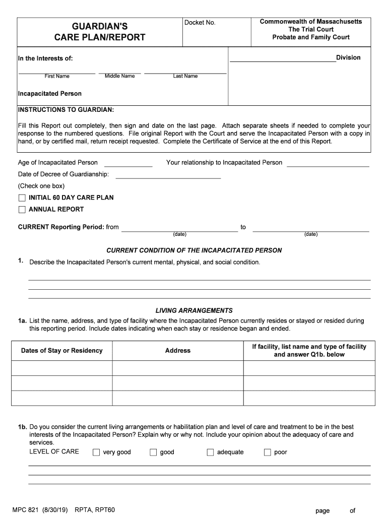  Ma Guardian Care Plan Report Instructions Fill Online 2019-2024