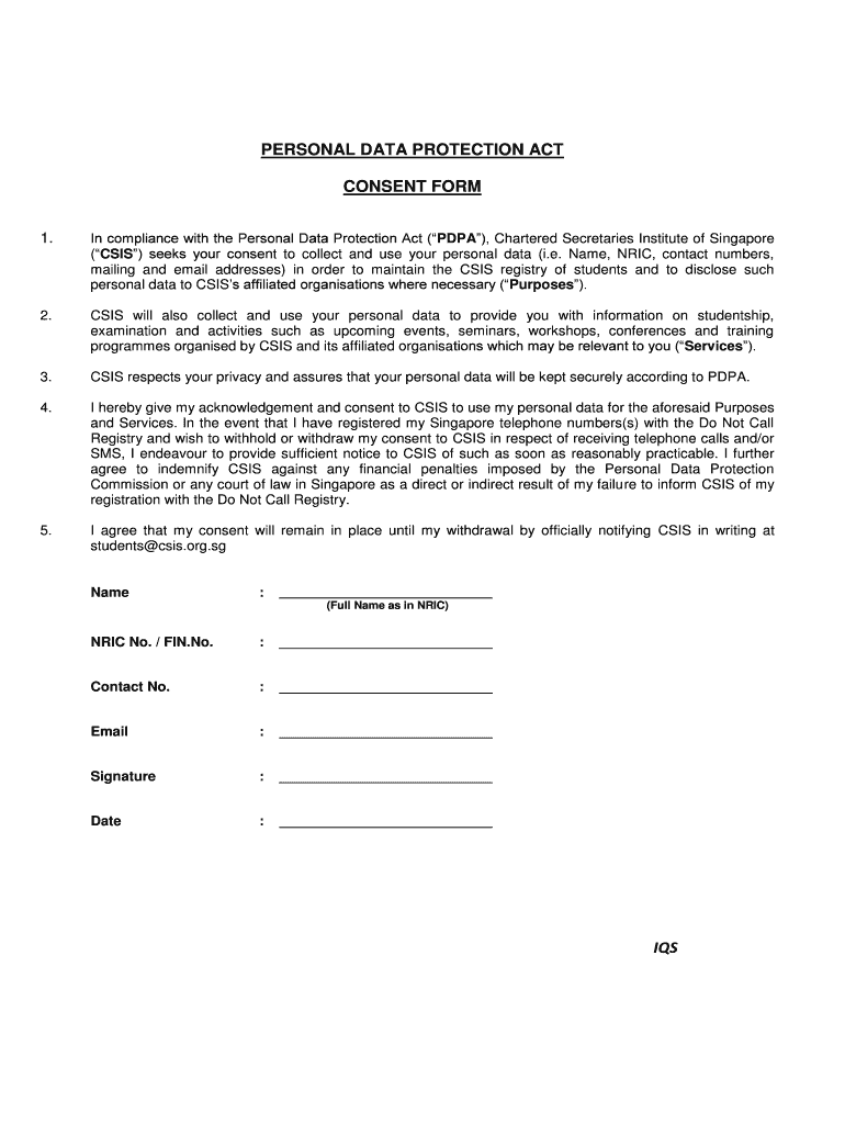 Pdpa Form Template