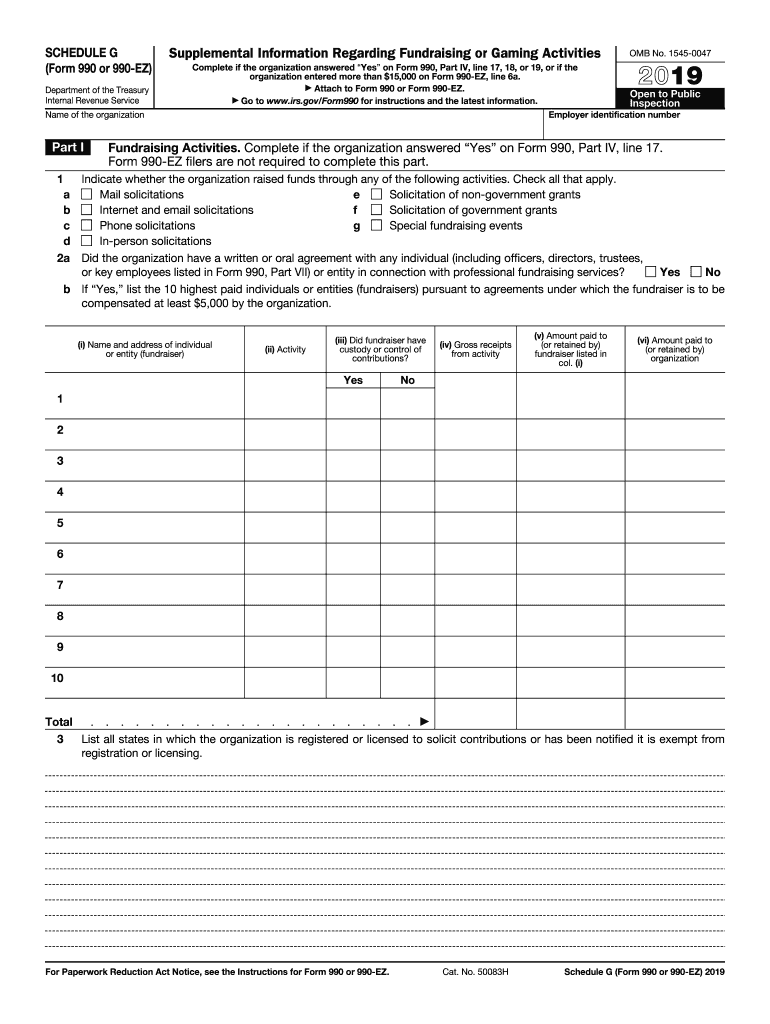 990 Schedule G  Form