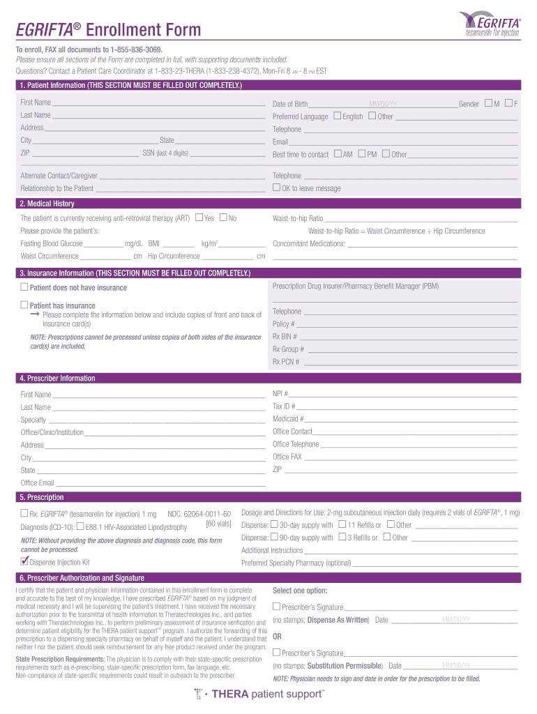 Egrifta Enrollment Form