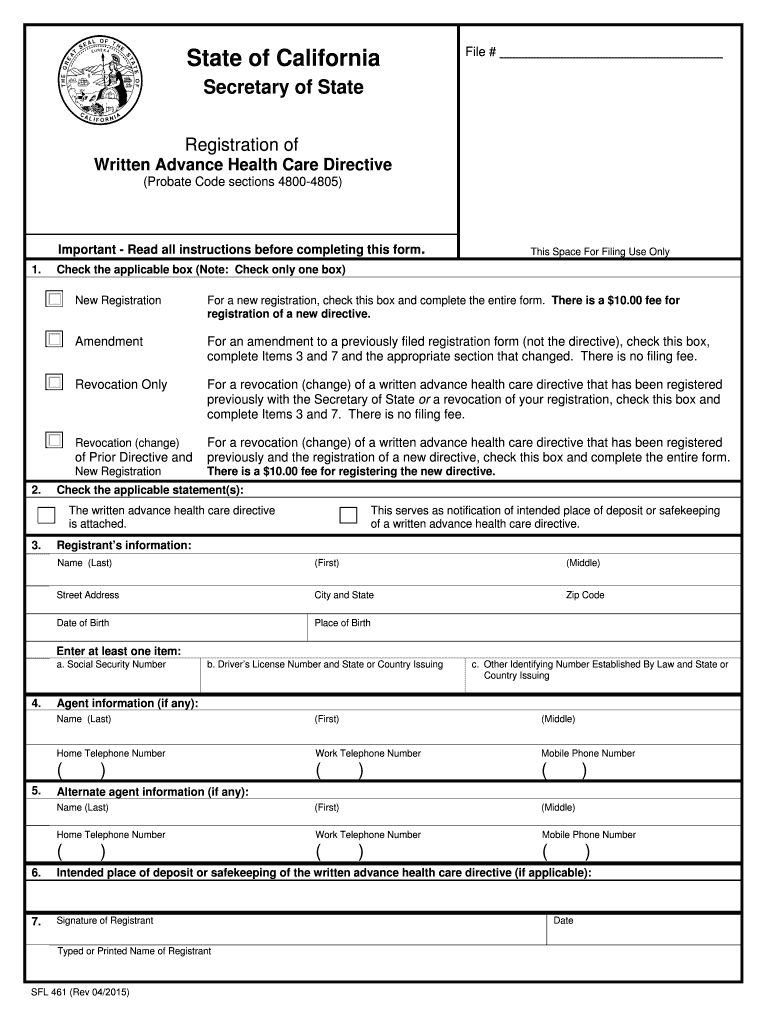  Sfl 461 2015-2024