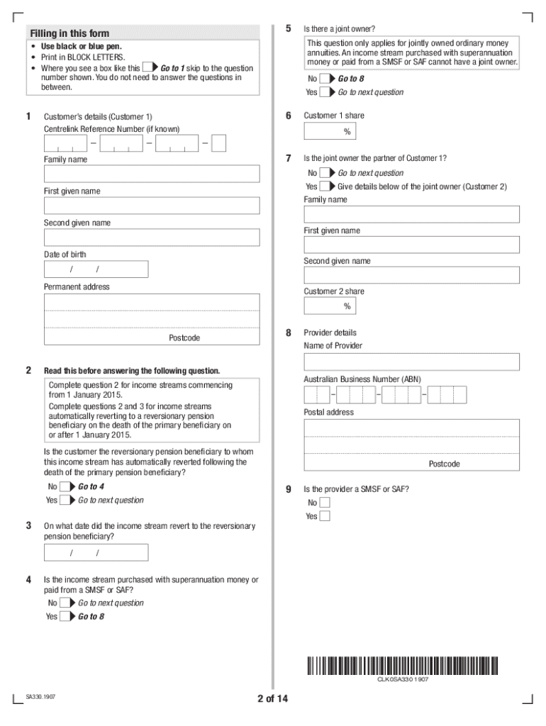  Sa330 Form 2019