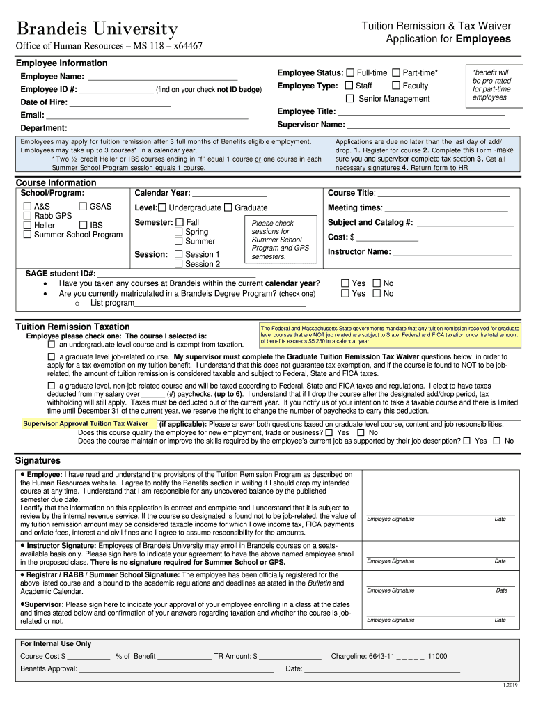  Office of Human Resources MS 118 X64467 2019