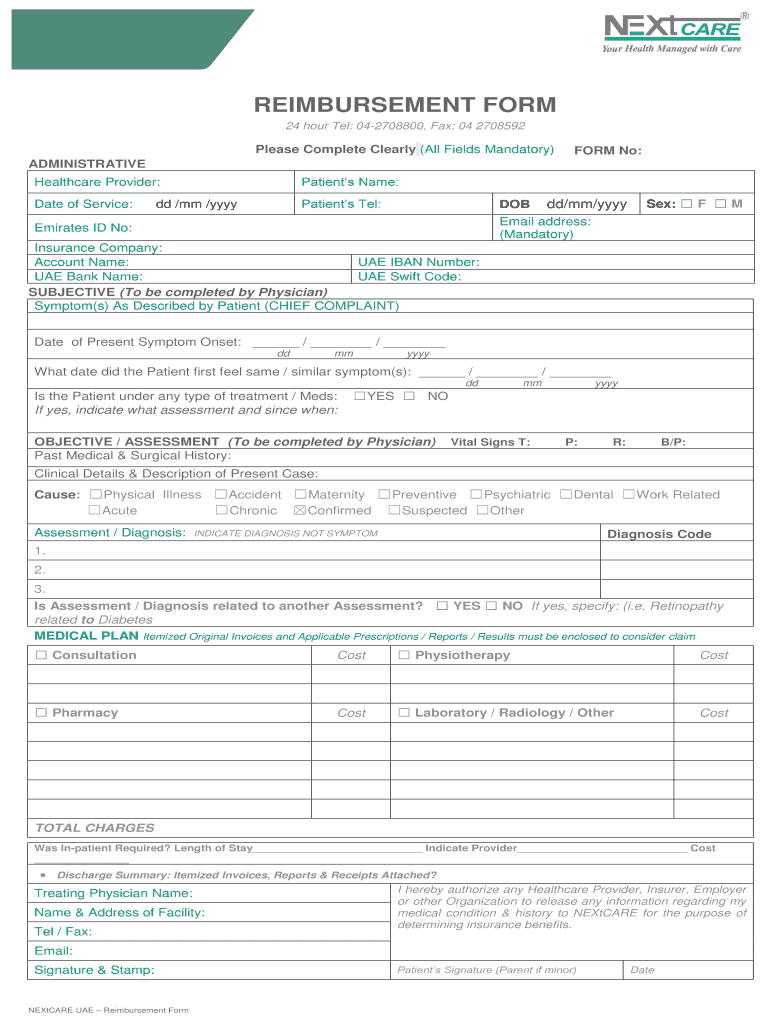 Nextcare Claim Form PDF