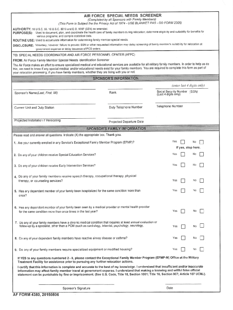 Af Form 4380