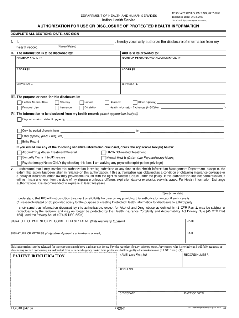 Disclosure Protected Health  Form