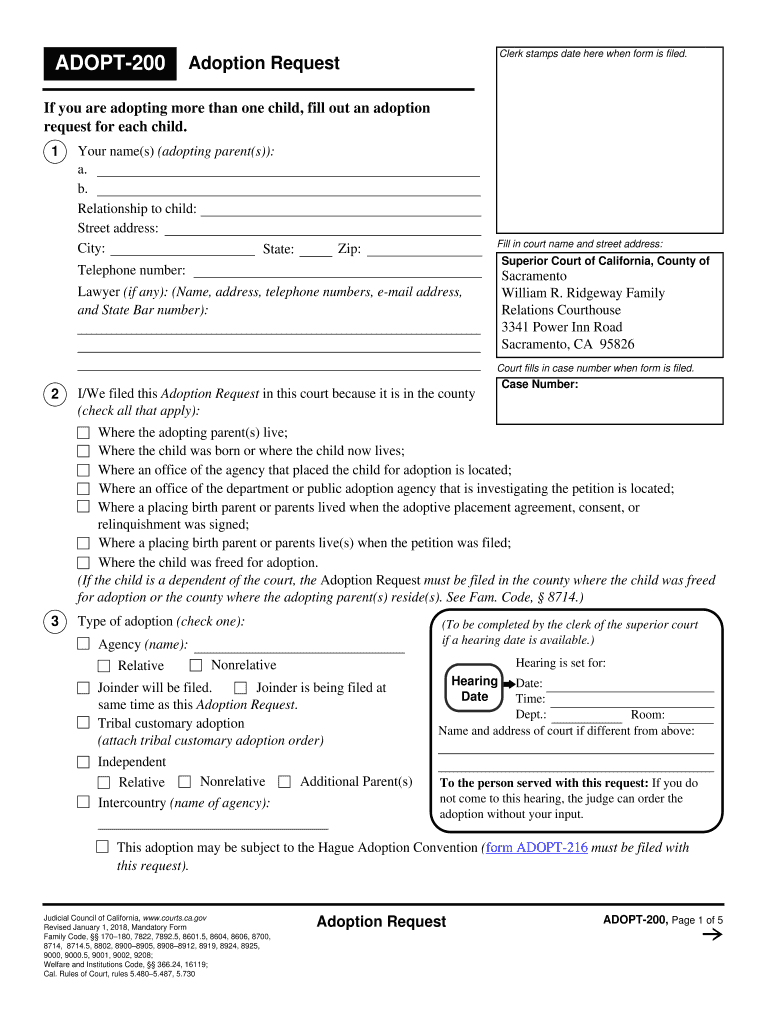 Superior Court of California, County of Sacramento Stepparent  Form