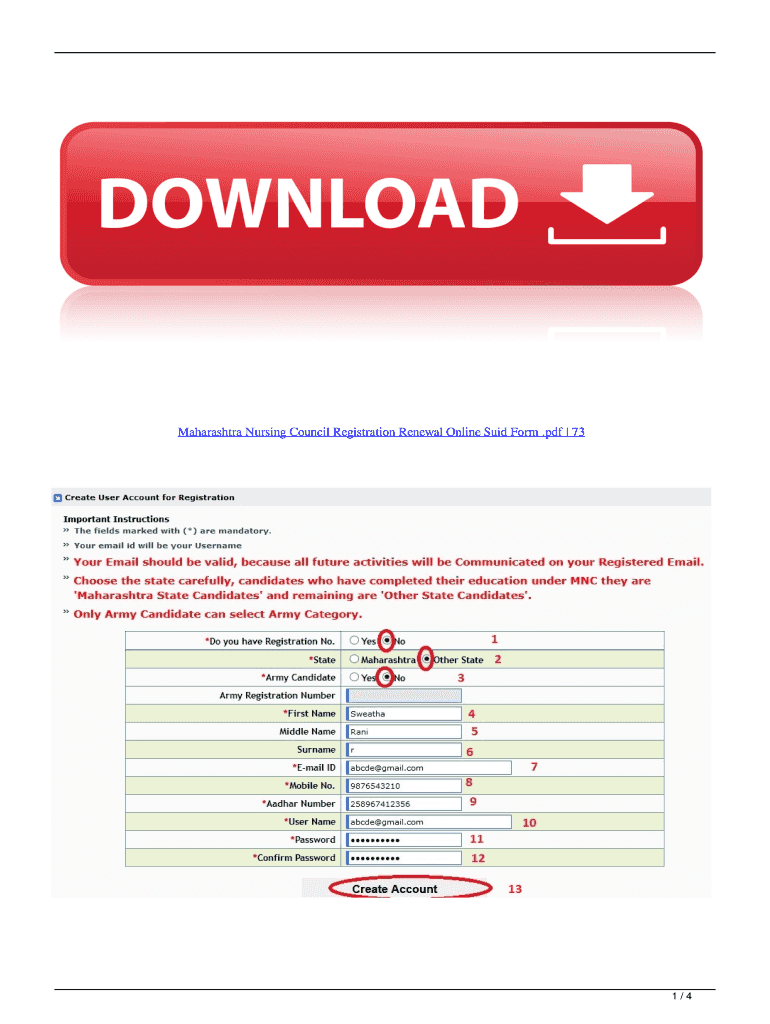 Mnc Registration Fee  Form