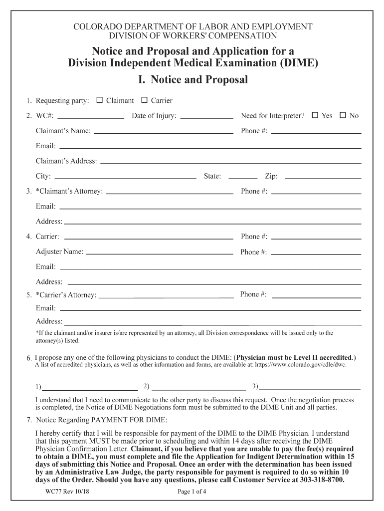 Division Independent Medical Examination DIME  Form