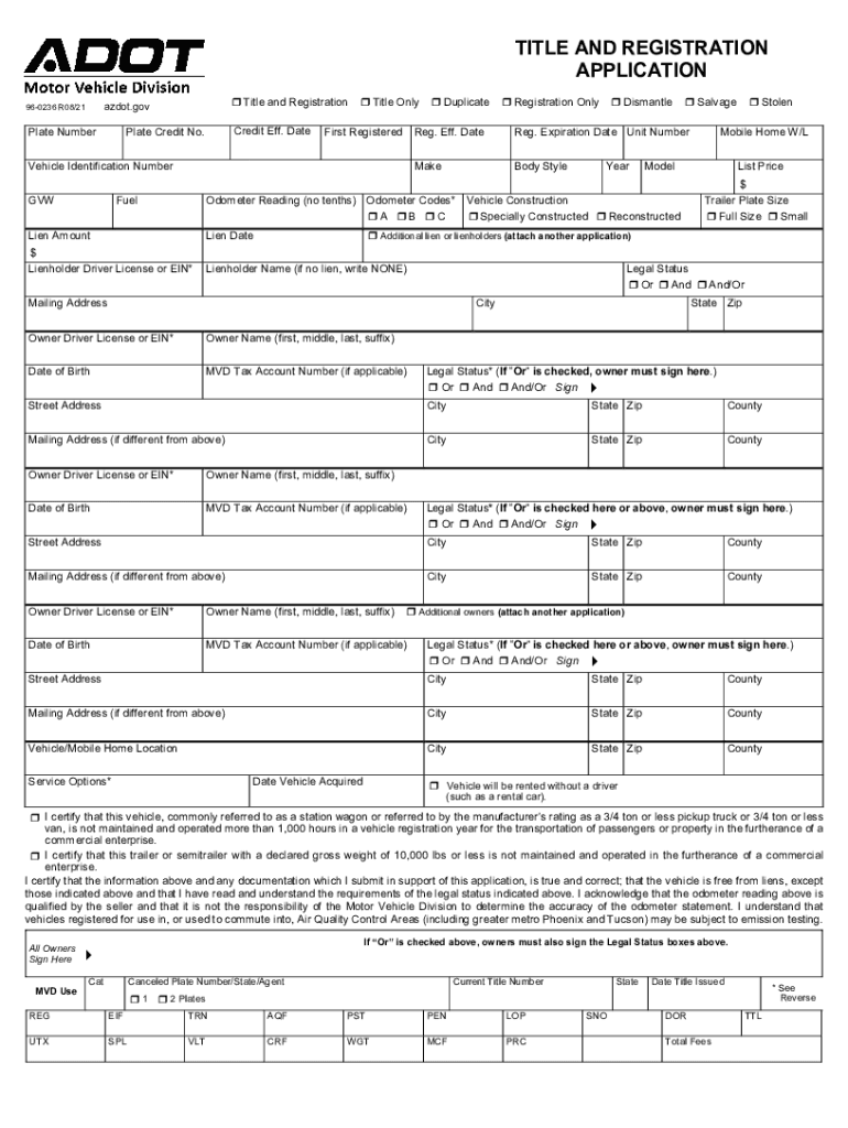  Title &amp; Registration Application Title &amp; Registration Application 2021