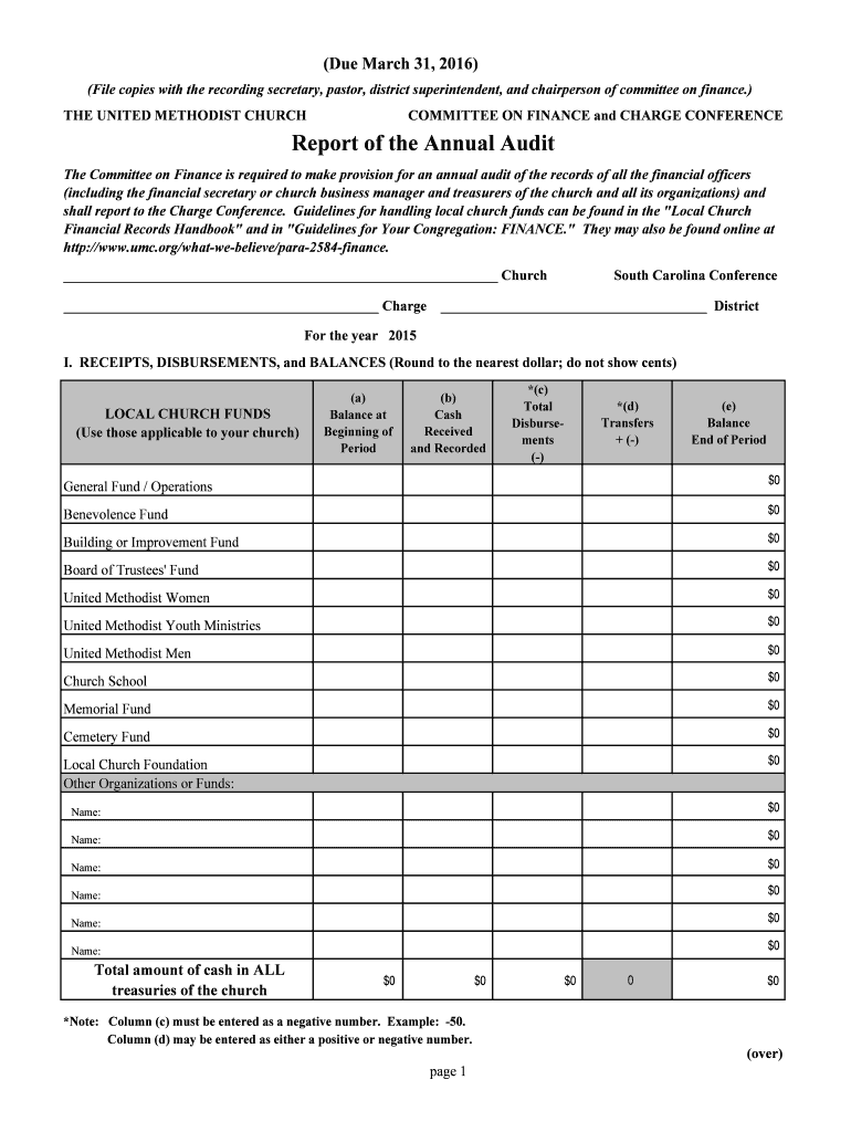  United Audit Form 2015