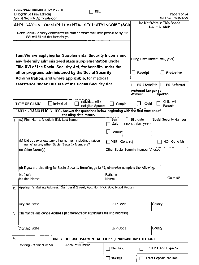  Ssi Application 2017-2024